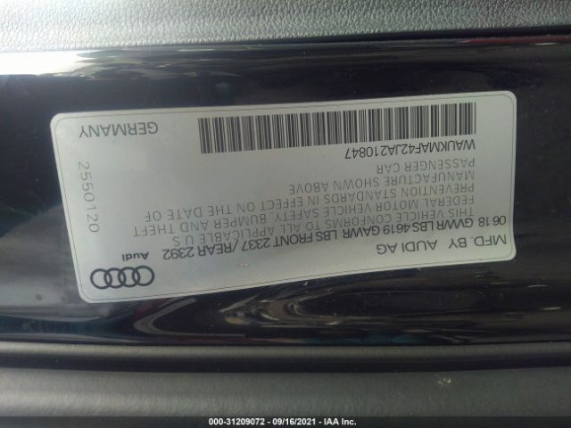 Photo 8 VIN: WAUKMAF42JA210847 - AUDI A4 