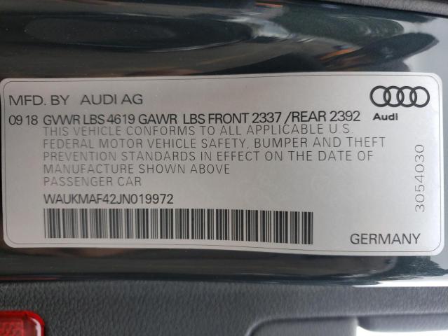 Photo 11 VIN: WAUKMAF42JN019972 - AUDI A4 