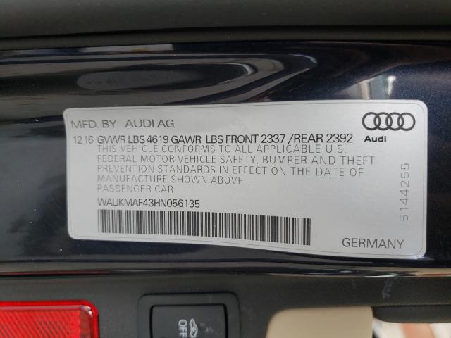 Photo 9 VIN: WAUKMAF43HN056135 - AUDI A4 