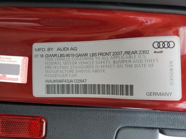 Photo 11 VIN: WAUKMAF43JA122647 - AUDI A4 PREMIUM 