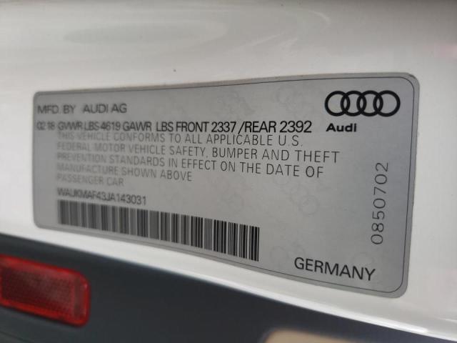 Photo 9 VIN: WAUKMAF43JA143031 - AUDI A4 