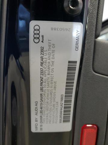 Photo 11 VIN: WAUKMAF44JA216603 - AUDI A4 