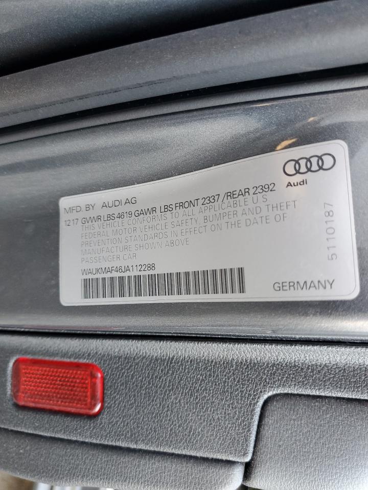 Photo 11 VIN: WAUKMAF46JA112288 - AUDI A4 