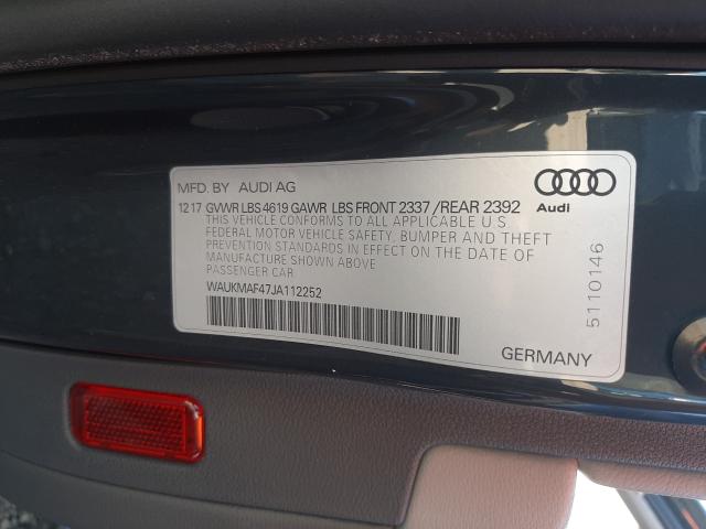 Photo 9 VIN: WAUKMAF47JA112252 - AUDI A4 PREMIUM 