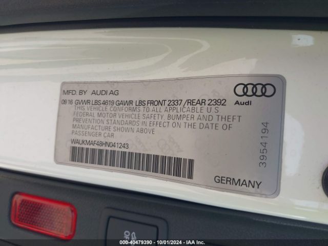 Photo 8 VIN: WAUKMAF48HN041243 - AUDI A4 