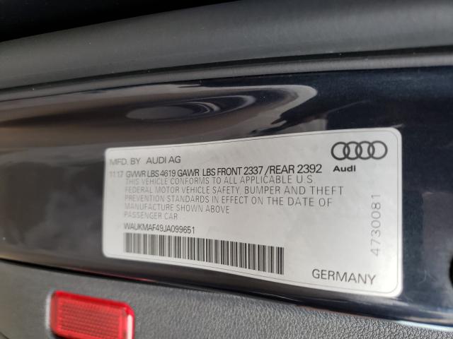 Photo 9 VIN: WAUKMAF49JA098651 - AUDI A4 PREMIUM 