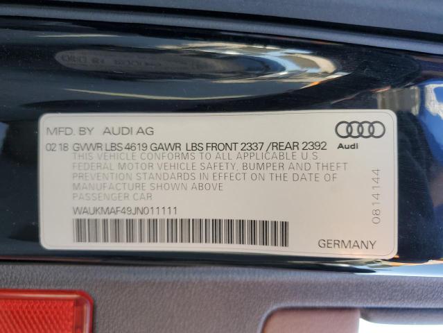 Photo 11 VIN: WAUKMAF49JN011111 - AUDI A4 PREMIUM 