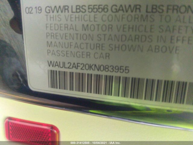 Photo 8 VIN: WAUL2AF20KN083955 - AUDI A6 