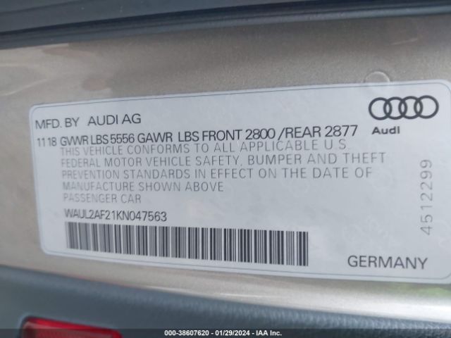 Photo 8 VIN: WAUL2AF21KN047563 - AUDI A6 