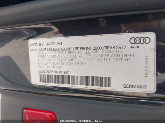 Photo 8 VIN: WAUL2AF21KN101881 - AUDI A6 