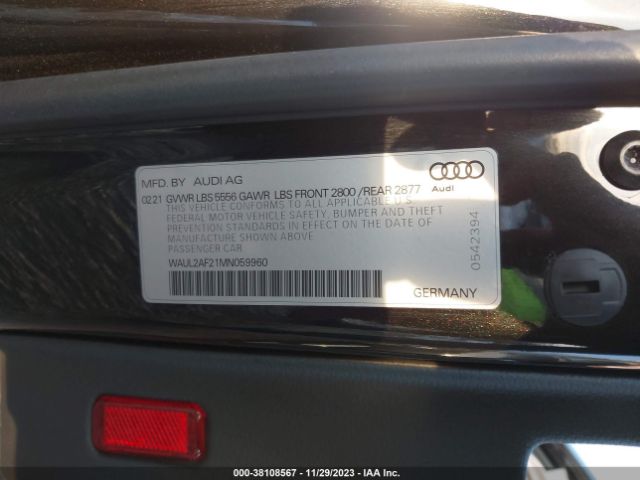 Photo 8 VIN: WAUL2AF21MN059960 - AUDI A6 SEDAN 