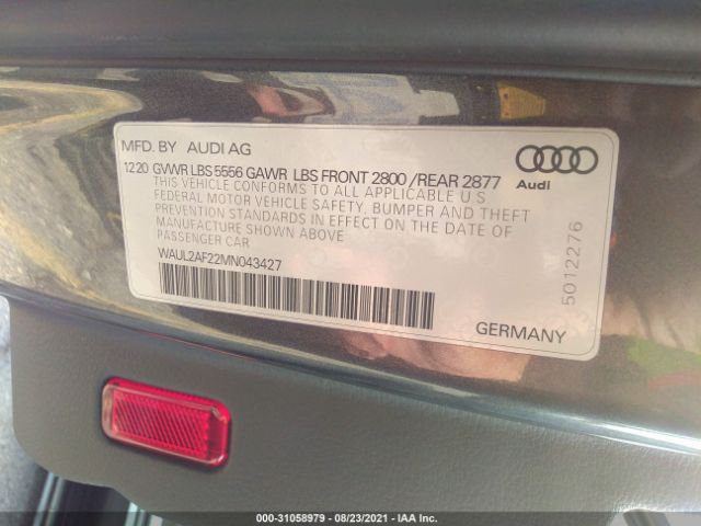 Photo 8 VIN: WAUL2AF22MN043427 - AUDI A6 