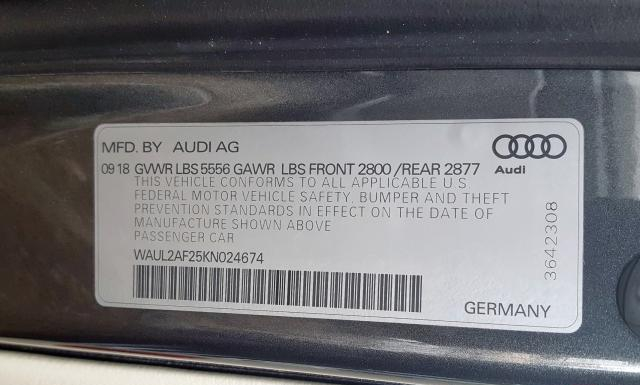 Photo 9 VIN: WAUL2AF25KN024674 - AUDI A6 