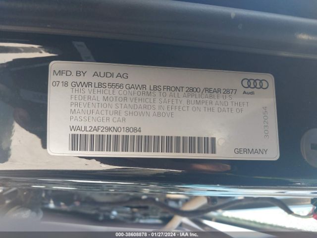 Photo 8 VIN: WAUL2AF29KN018084 - AUDI A6 