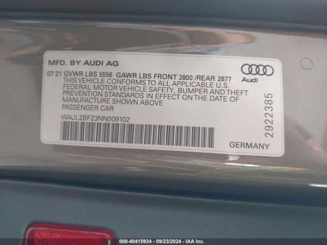 Photo 8 VIN: WAUL2BF23NN009102 - AUDI A6 