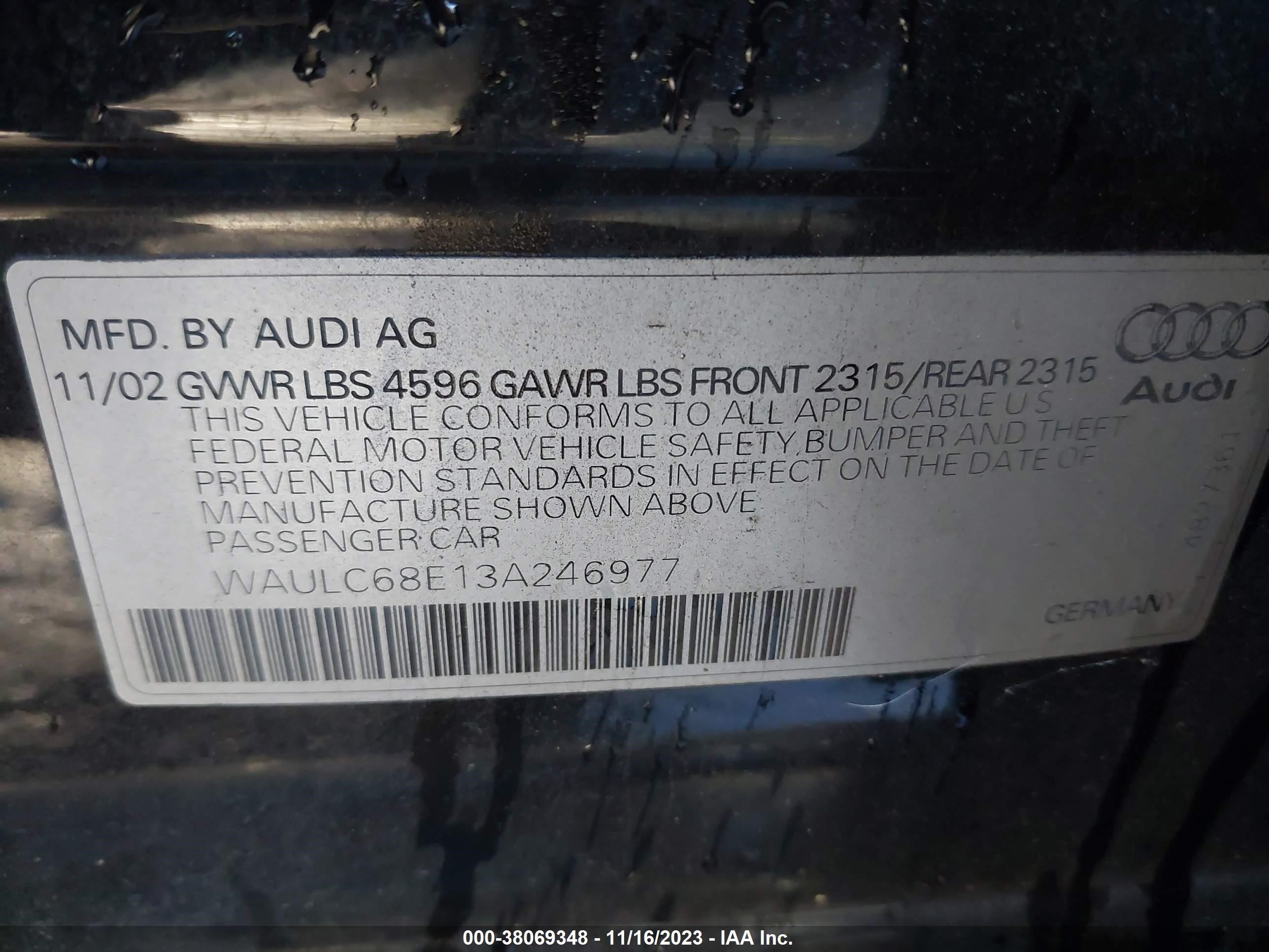 Photo 8 VIN: WAULC68E13A246977 - AUDI A4 