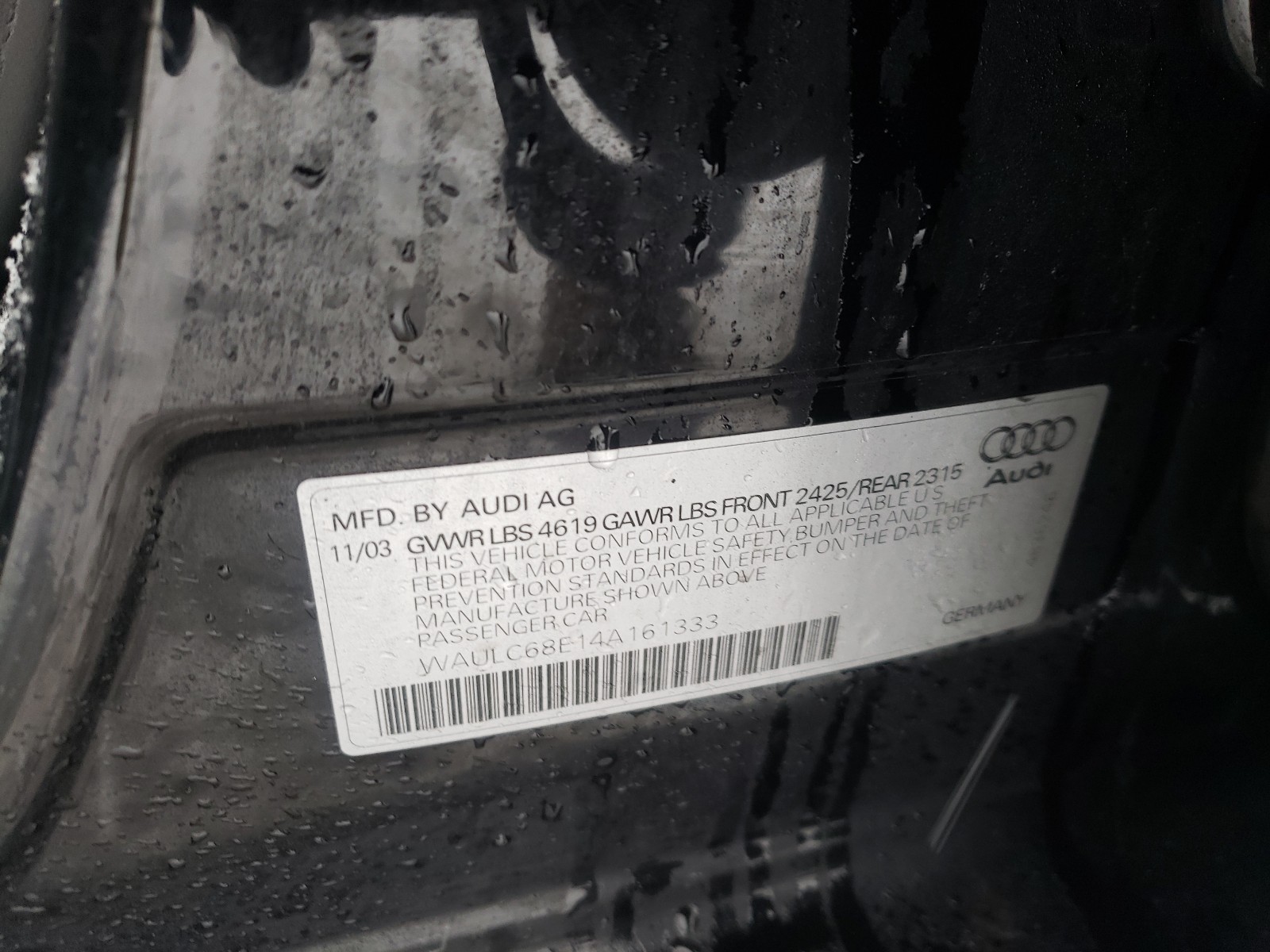 Photo 9 VIN: WAULC68E14A161333 - AUDI A4 1.8T QU 