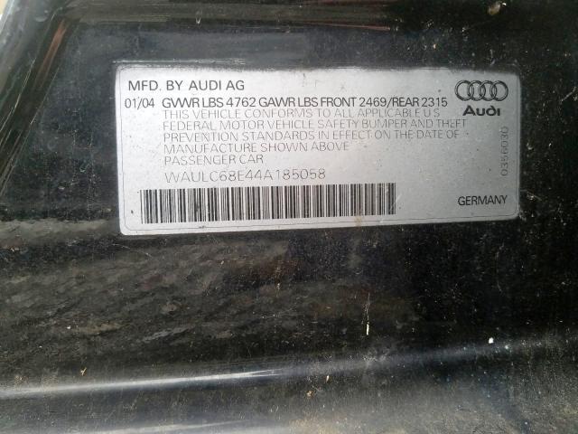 Photo 9 VIN: WAULC68E44A185058 - AUDI A4 1.8T QU 