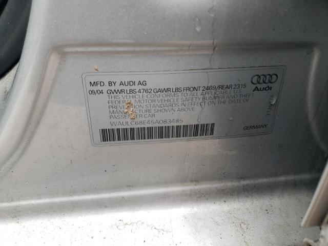 Photo 11 VIN: WAULC68E45A083485 - AUDI A4 