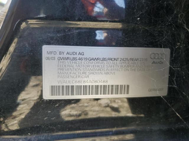 Photo 11 VIN: WAULC68E84A080488 - AUDI A4 1.8T QU 