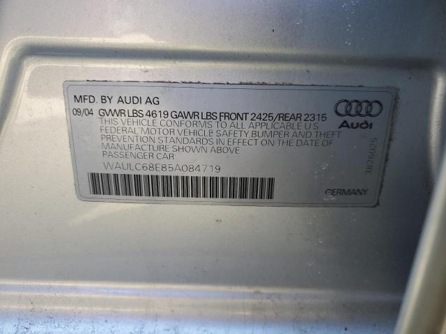 Photo 11 VIN: WAULC68E85A084719 - AUDI A4 