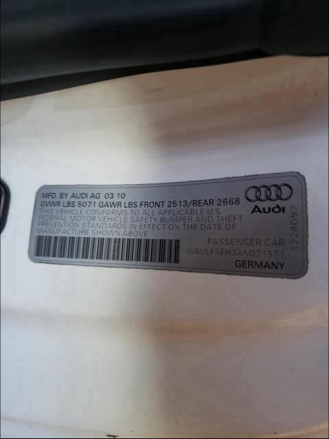 Photo 9 VIN: WAULFAFH3AN021571 - AUDI A5 PREMIUM 