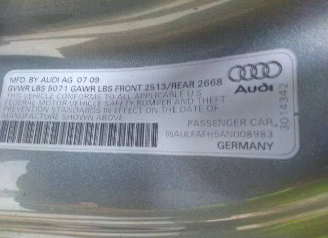 Photo 8 VIN: WAULFAFH5AN008983 - AUDI A5 