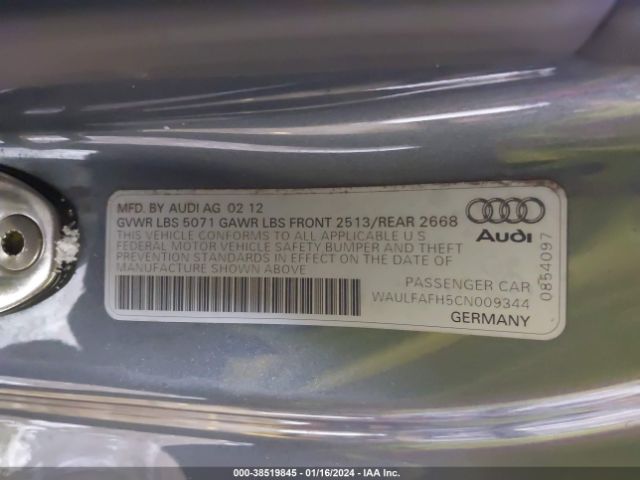 Photo 8 VIN: WAULFAFH5CN009344 - AUDI A5 