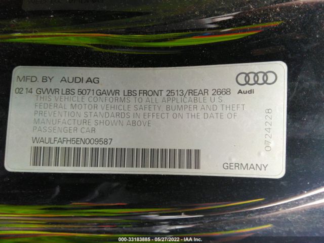 Photo 8 VIN: WAULFAFH5EN009587 - AUDI A5 