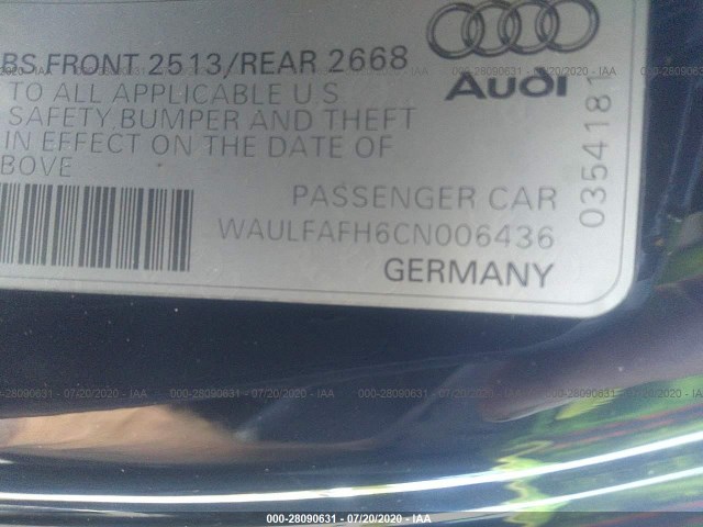 Photo 8 VIN: WAULFAFH6CN006436 - AUDI A5 