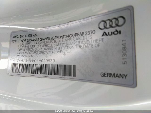 Photo 8 VIN: WAULFAFR0BA049930 - AUDI A5 