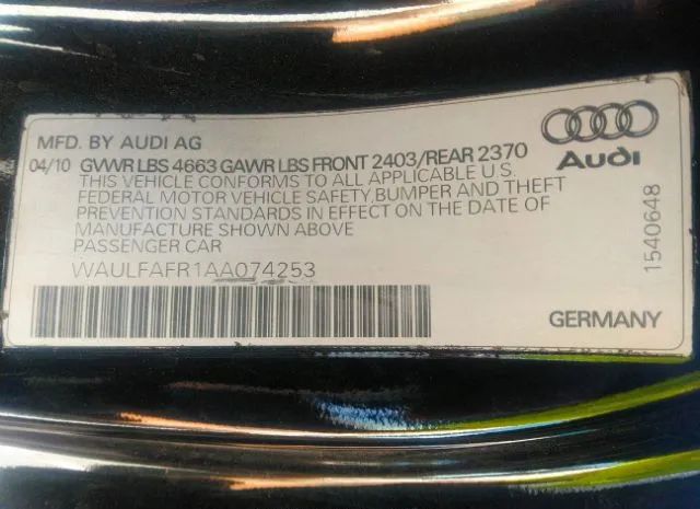 Photo 8 VIN: WAULFAFR1AA074253 - AUDI A5 