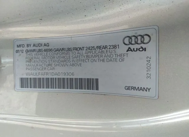 Photo 8 VIN: WAULFAFR1DA019306 - AUDI A5 