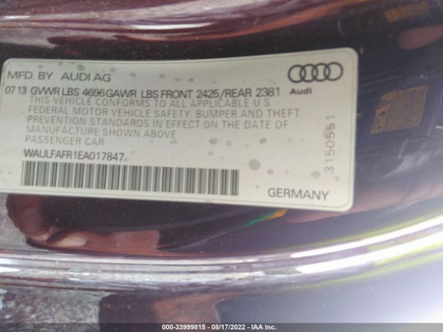 Photo 8 VIN: WAULFAFR1EA017847 - AUDI A5 