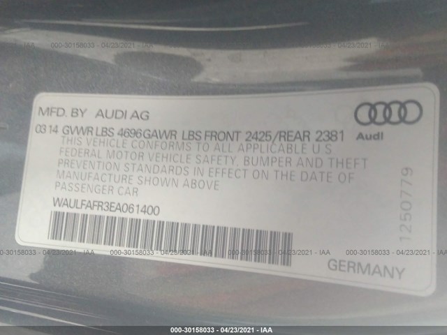 Photo 8 VIN: WAULFAFR3EA061400 - AUDI A5 