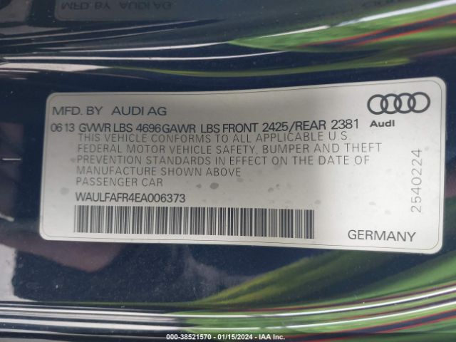 Photo 8 VIN: WAULFAFR4EA006373 - AUDI A5 