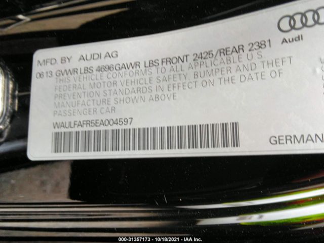 Photo 8 VIN: WAULFAFR5EA004597 - AUDI A5 