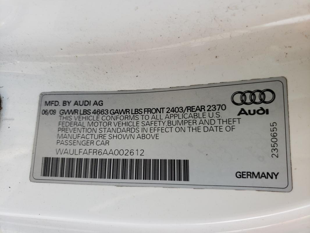 Photo 9 VIN: WAULFAFR6AA002612 - AUDI A5 PREMIUM 