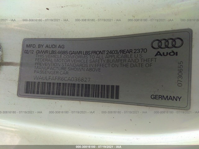 Photo 8 VIN: WAULFAFR6CA036827 - AUDI A5 