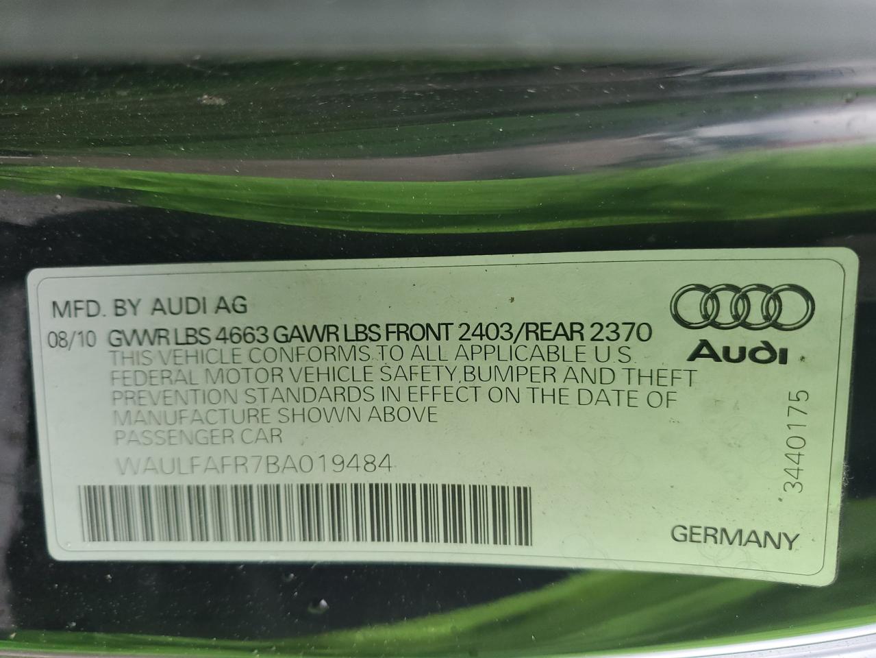 Photo 11 VIN: WAULFAFR7BA019484 - AUDI A5 