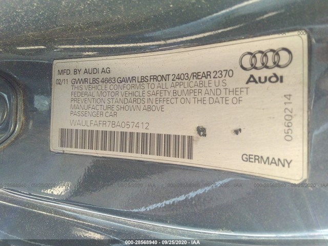 Photo 8 VIN: WAULFAFR7BA057412 - AUDI A5 