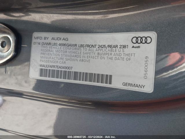 Photo 8 VIN: WAULFAFR7EA049007 - AUDI A5 