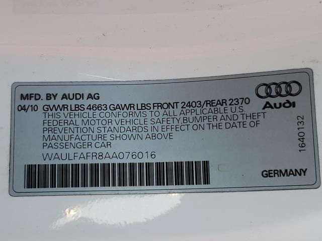 Photo 9 VIN: WAULFAFR8AA076016 - AUDI A5 PREMIUM 