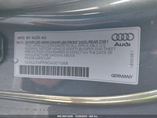 Photo 8 VIN: WAULFAFR9DA001068 - AUDI A5 