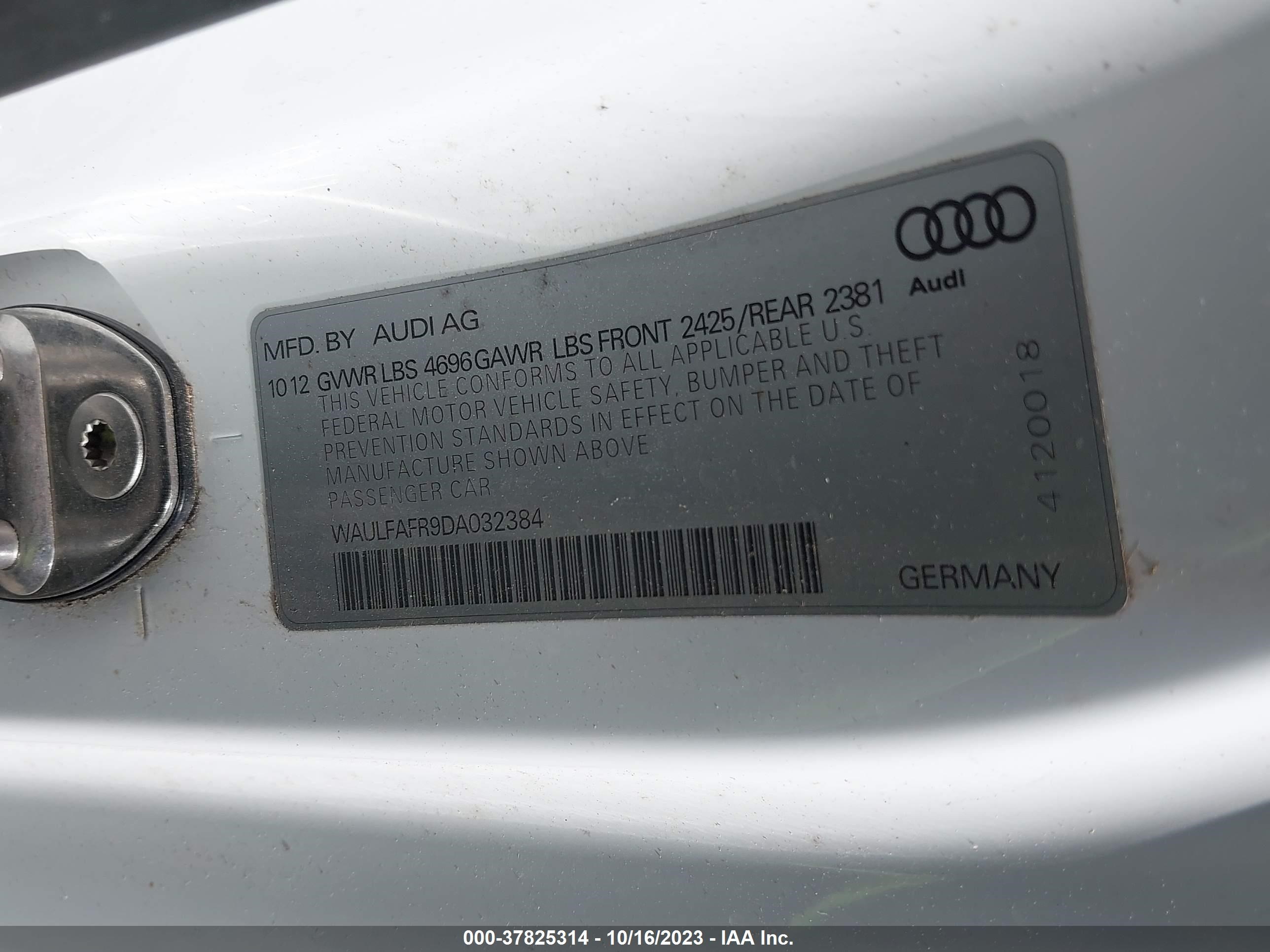 Photo 8 VIN: WAULFAFR9DA032384 - AUDI A5 