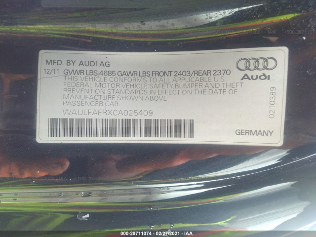 Photo 8 VIN: WAULFAFRXCA025409 - AUDI A5 