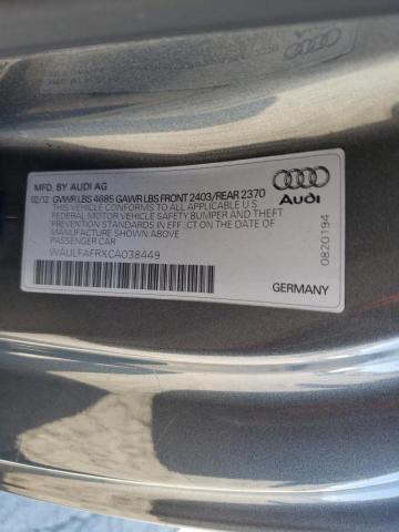 Photo 9 VIN: WAULFAFRXCA038449 - AUDI A5 PREMIUM 