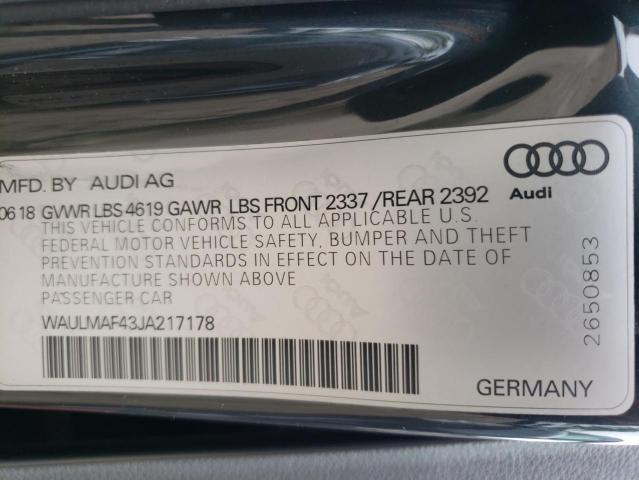 Photo 11 VIN: WAULMAF43JA217178 - AUDI A4 