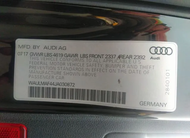 Photo 8 VIN: WAULMAF44JA030872 - AUDI A4 