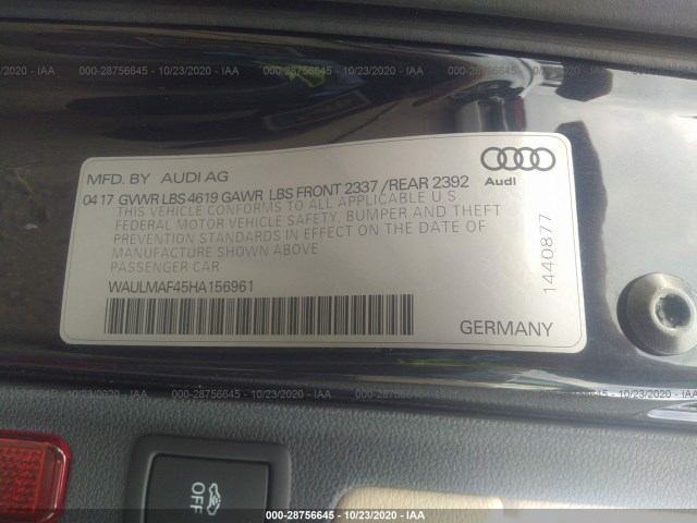 Photo 8 VIN: WAULMAF45HA156961 - AUDI A4 